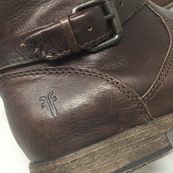 Frye Philip Riding Boots Deep Brown Leather 7B - Picture 9 of 14